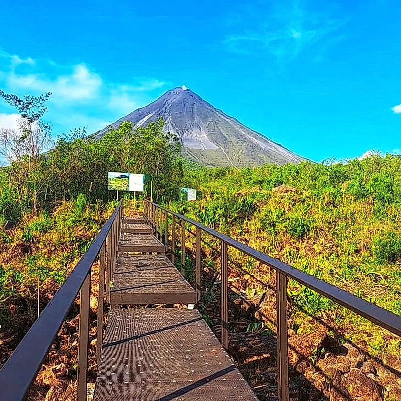 Stunning view of the Arenal Volcano from the National Park trails in La Fortuna.