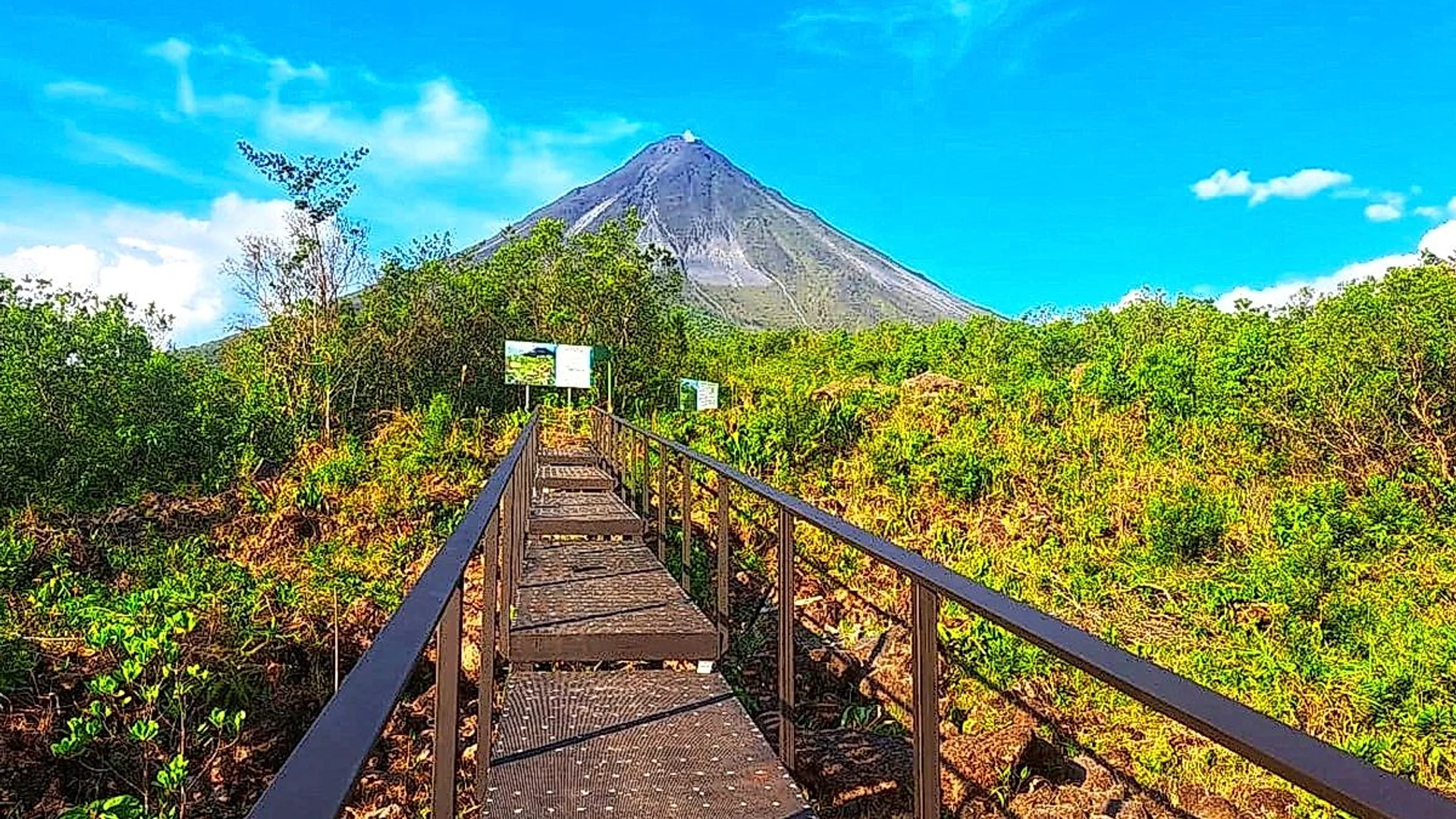 Stunning view of the Arenal Volcano from the National Park trails in La Fortuna.